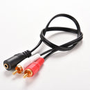 1/8 3.5mm Stereo Female to 2 Male RCA Jack Adapter AUX Audio Y Cable Splitter Pg