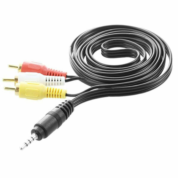 4.9ft 3.5mm plug to 3 RCA Male Adapter AV Extension Cable for TV VCD DVD T2R4