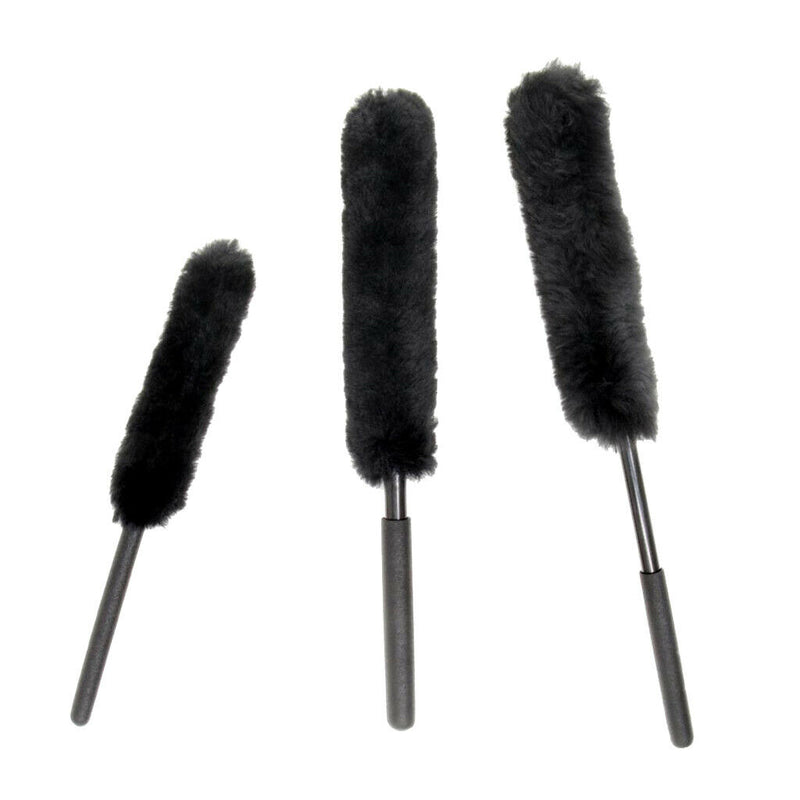 3x Multi Size Wool Blend Wheel Cleaning Grills Door Frames Washing Brushes