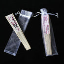 100 Pack Folding Hand Fan Pouch Drawstring Organza Bags Folding Fan Pocket  P7L7