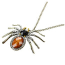 Metal Crystal Rhinestone Spider Pendant Necklace Chain I7P4