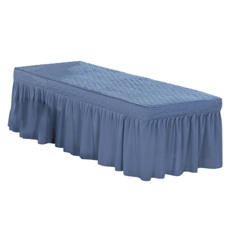 Massage Table Skirt Beauty Bed Cover Valance Sheet  Blue Ash