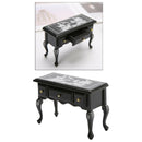 2Pcs 1/12 Scale Wooden Table with Drawer Simulation Bedroom Furnishings