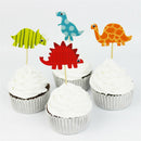 24pcs/set Dinosaur Toppers Picks Cupcake Topper Baby Shower Supplies  JR