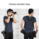 Double Shoulder Sling Belt Quick Rapid Strap for 2 DSLR Digital Camera Black