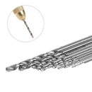 10Pcs 0.5-3mm HSS White Steel Twist Drill Bit Set For Electric Grinding Drilling