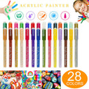 DIY 28 Colors Acrylic Marker Pen Body Drawing Colorful Water-based Marker Pens