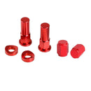 4 Piece CNC Wheel Lock Nuts And Tire Valve Head Caps 4 Red For Motorcycles