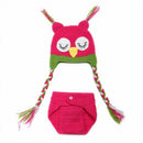 Sweet Owl Baby Girl photoshoot Knit Crochet Costume Beanie + Pants  O1S2