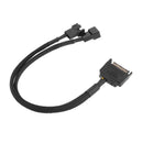 Sleeved SATA 15Pin to 2 Way 3Pin 4Pin Fan Power Adapter Extension Cable Wire