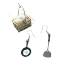 Fashion Women Asymmetric Fried Egg Pan Shovel Drop Dangle Earrings Jewelry G Gw