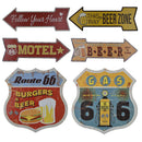 Shield Metal Tin Sign Wall Art Plaque US Highway Road Sign Motel Cafe Decor