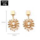 Fashion Exquisite Zinc Alloy Simulated Pearls Drop Earrings Charms Bridal D