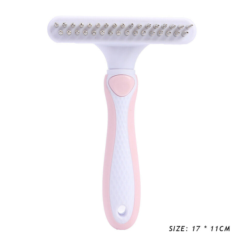 Pet Cat Dog Hair Removal Needle Comb Fur Trimming Open Knot Brush (Blue) A