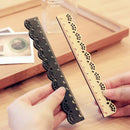 2 Pcs Beautiful Stylish Korea Stationery Lace Wood Ruler Sewing Ruler Offic V3Y9