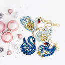 4pcs DIY Full Drill Special Shaped Diamond Painting Swan Shape Key Ring Gifts