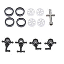 4x Plastic Tires & Wheel Rim and Steering Cups for Wltoys K969 DIY Accessory