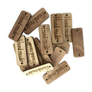100Pcs Handmade Tag Label Wooden Buttons Wood with 2 Holes for Crafts Sewing