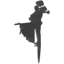 Unique Wedding Cake Topper Bride and Groom Silhouette with 2 Dog G5B1