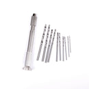 Mini Aluminum Hand Drill +10pc Twist Drill Bit Woodwork  Drilling Rotary Tool JR