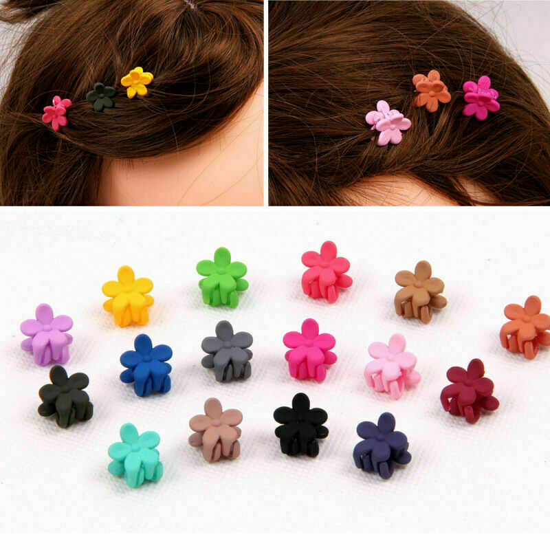 10X Small Plastic Flower Hair Clips Hairpin For Kids Girls Clamps Claws New B2R2