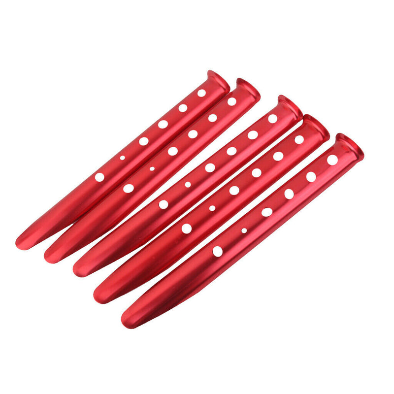 5Pcs Aluminium Alloy Red U Shape Outdoor Camping Snow Sand Tent Peg Stakes