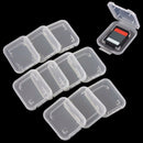 10x Transparent Standard SD SDHC Memory Card Case Holder Box Plastic Tack Supply