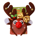 Antler Elk Hair Hoop Headband Red Nose for Xmas Kid Costume Party Prop (A) A