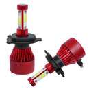 1Pair H4 LED COB Headlight Kit 8000LM High-Low Beam Bulb 6500K Lamp White