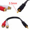3.5 mm Phono Stereo Male Jackto 2 RCA Female Audio Adapter Y Cable Cord