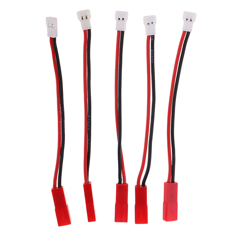 5x 100mm 10cm Male Female Connector JST Plug Cables For RC Battery Helicopters