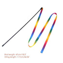 Rainbow Cloth Ribbon Tease Cats Rod Pets Kitten Interactive Scratching Toys