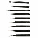 9 Pcs Precision Tweezers Kit Stainless Steel Anti-Static Set For Electronic