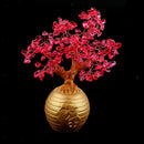 Red Feng Shui Crystal Money Tree Office Home Decor Bring Luck / Wealth