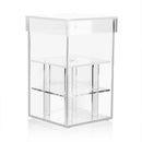 Clear Acrylic Rose Flower Box Makeup Organizer Artificial Flower Bouquet Fl