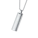 Stainless Steel Carved Cross Lord's Prayer Dog Tag Pendant Necklace For Men
