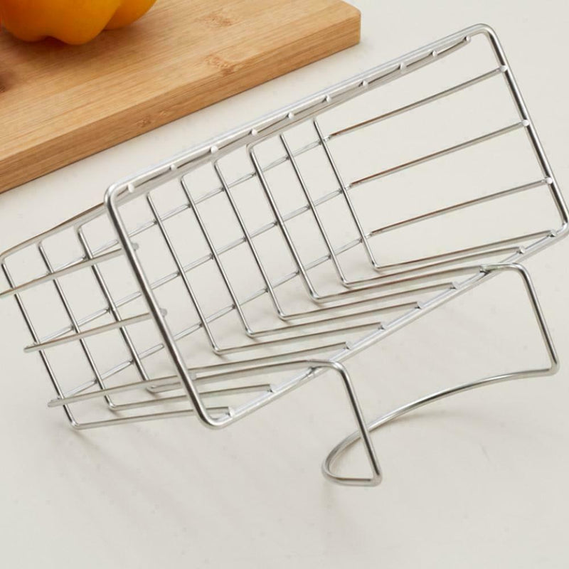 1* Kitchen Stainless Steel Hollow Out Sink Storage Rack Holder Sponge Soap T4O6