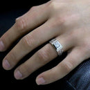 5X(1 Pcs Elegant Diamond Men's Ring Crystal Open Rings Wedding Jewelry For V8B3)