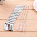 Reusable Drinking Straws Cleaner Brush Set Stainless Steel Metal Straws(3) A