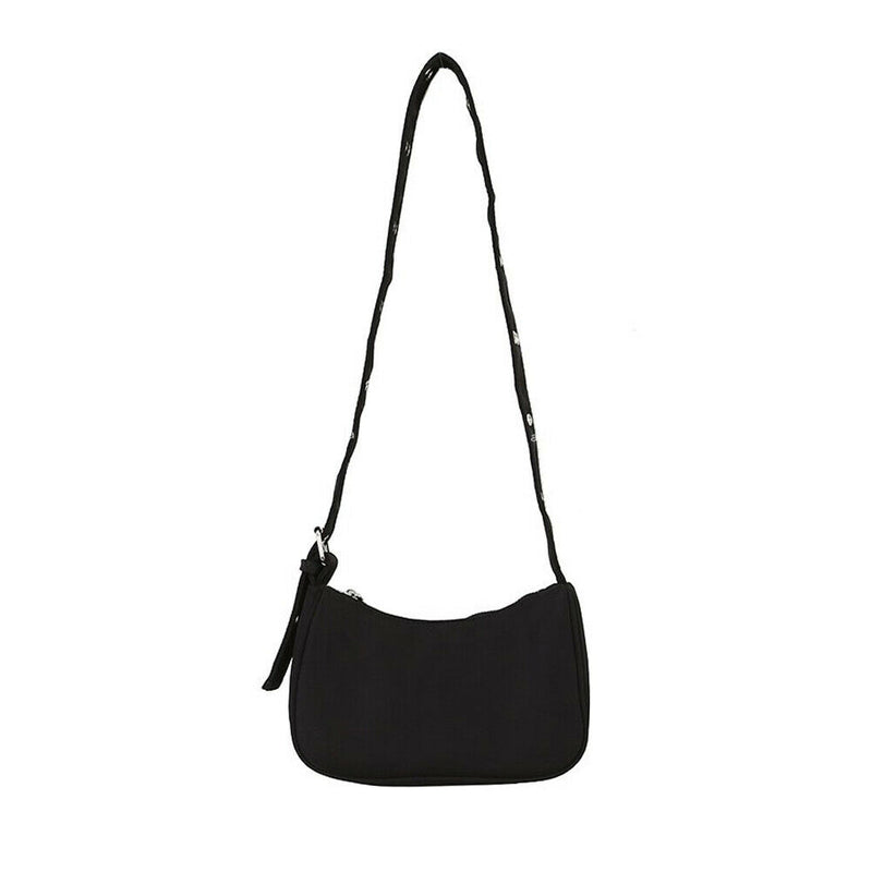 Women Nylon Shoulder Bag Street Zipper Purses Messenger Underarm Handbags