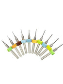 10Pcs Titanium Coated Carbide Engraving Milling Cutter CNC Rotary Burrs PCB teyp