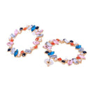 Round Circle Colorful Crystal Pendant Drop Earrings Women Wedding Simulated