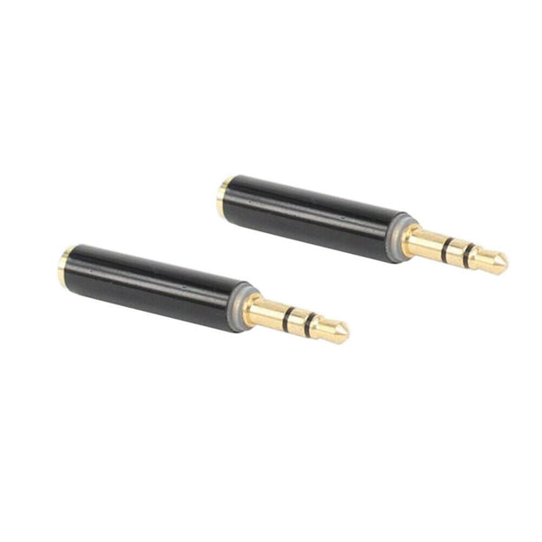 Stereo Brass 3.5mm 3 Pole Male to 4 Pole Female Audio Jack Adapter Converter Del