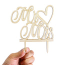 Cake Decorating Love Heart Mr Mrs Wood Cake Topper Party Wedding Favors