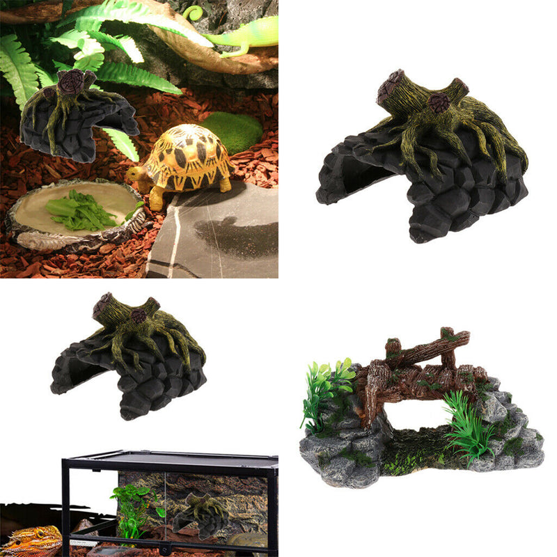 Wood Root Cave Shape Den Caves/ Hides Shelter Basking Platform Hideout House for