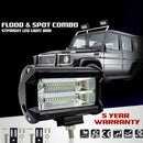 4 Inch 72W Spot LED Light Work Bar Light Driving Fog Off-Road SUV ATV C USA