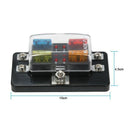 12V/24V 4Way Blade Fuse Box Holder Led Warning Lights Kit Car Race Rally Ma