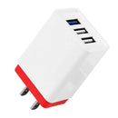 Portable Plug Adapter 3 Ports USB Colorful Travel 5V 2A Quick Charging Charger
