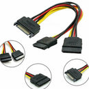 SATA Power 15-pin Y-Splitter Cable Adapter Male to Female Hard New For HDD New