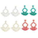 Beaded Tassel Earrings,Statement Laniyah Fringe Drop Earrings for Womens Gi